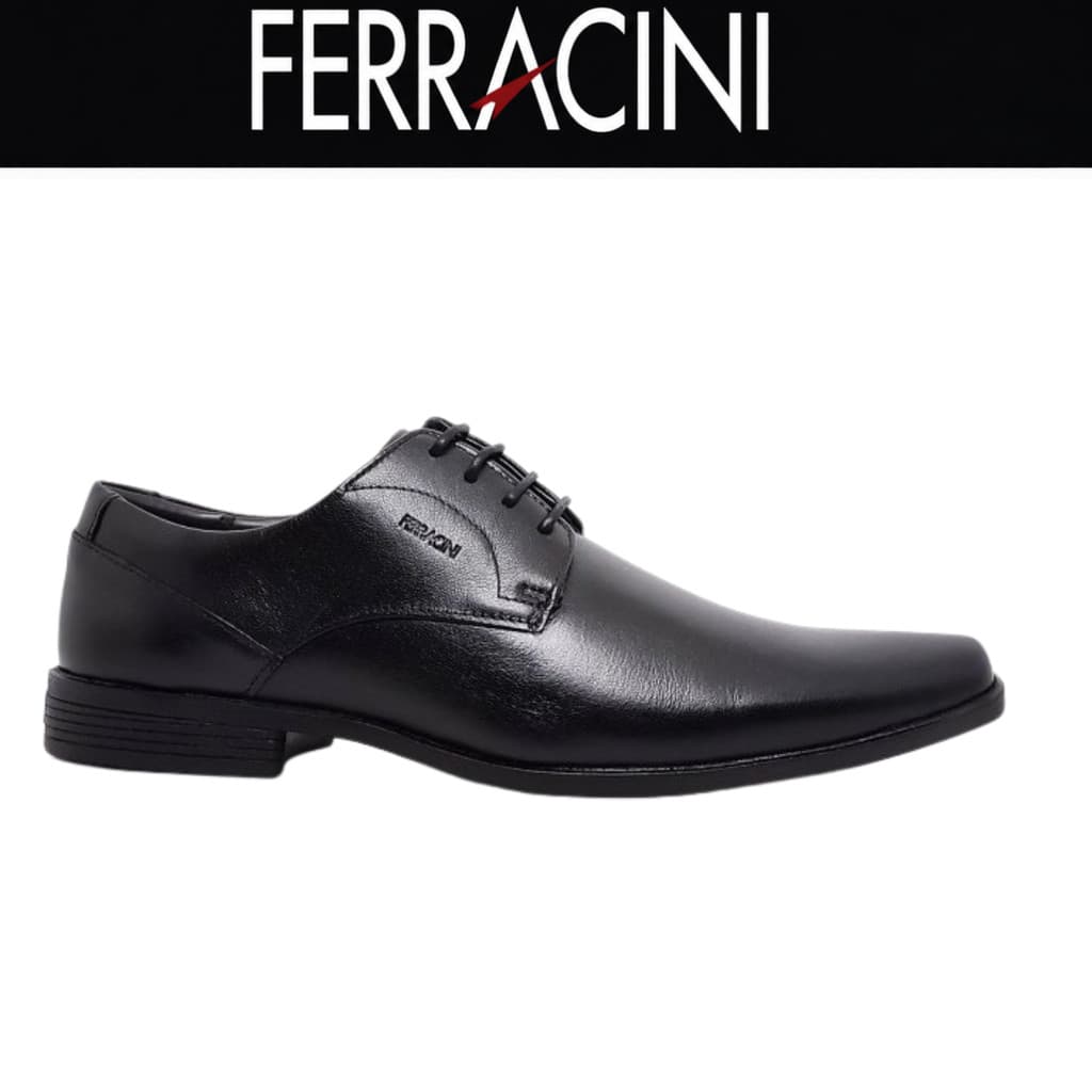 Sapato Social Masculino Ferracini 4077-281G Couro Preto Executivo Elegante