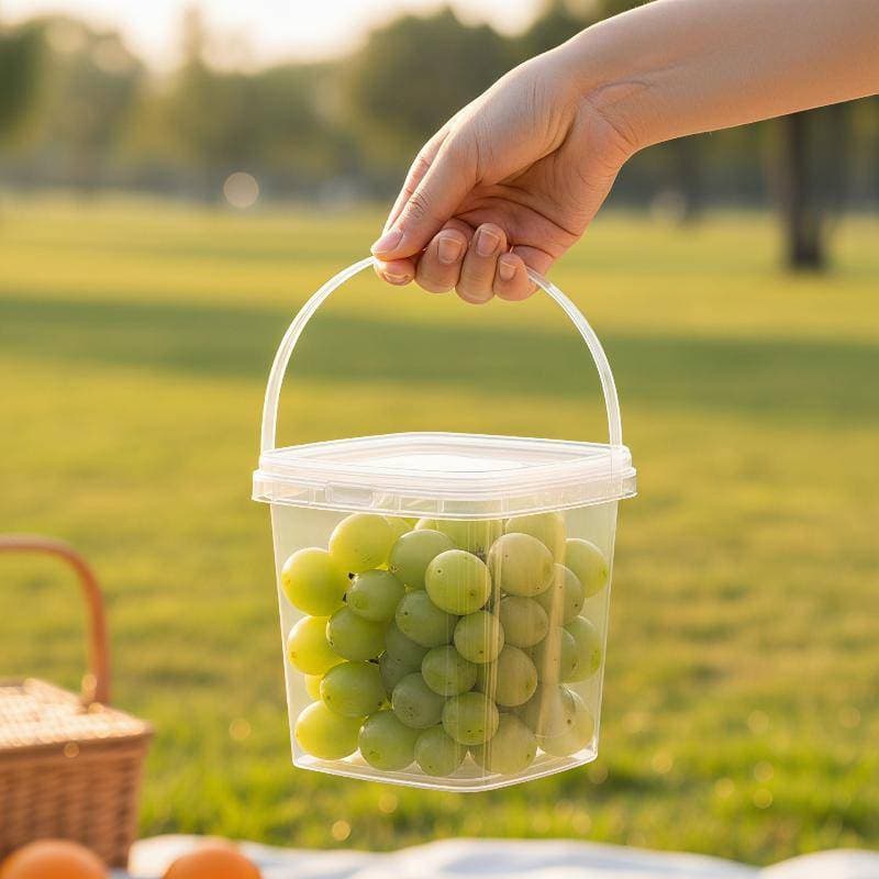 10 Peças Buets De Alimentos De Plástico Duráveis 500/1000ML Selados À Prova De Vazamento Com Alça De Tampa Para Preserva