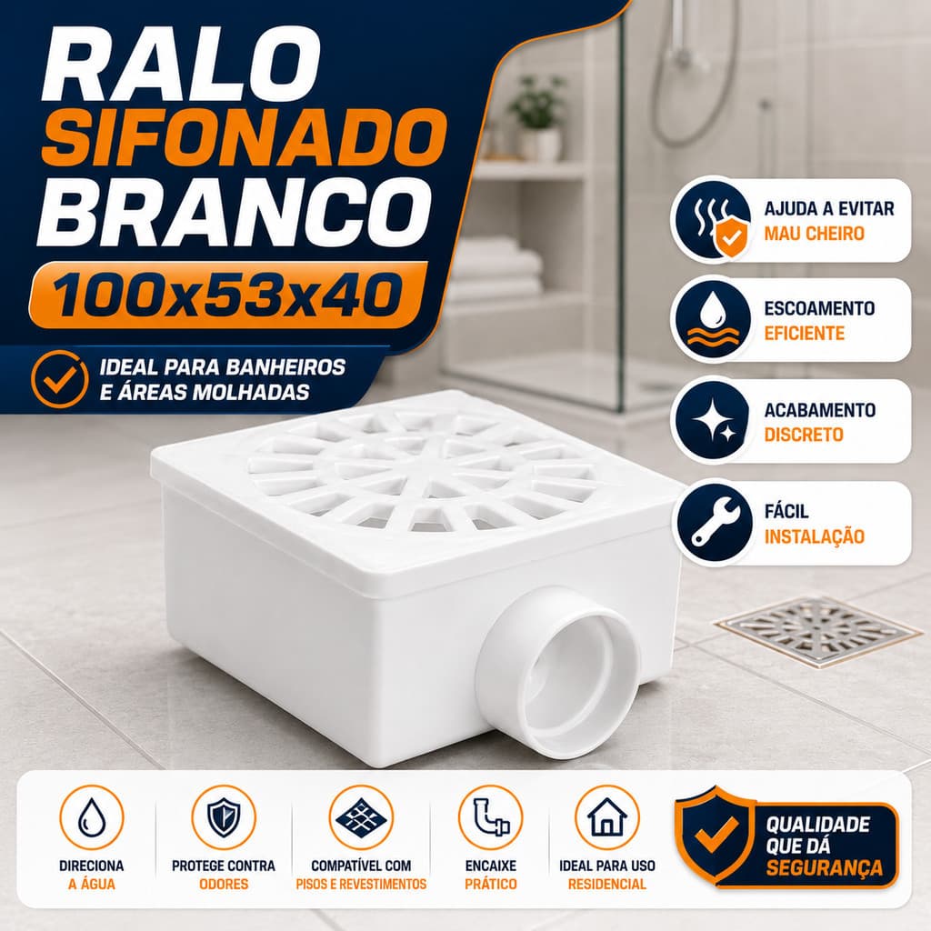 Ralo Sifonado Branco 100X53X40 - ONÇA