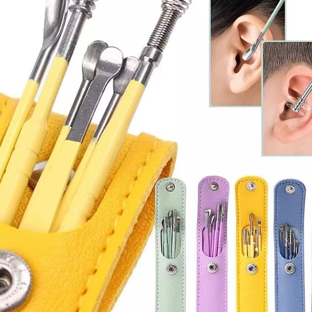 Kit 6 Cotonete Fácil Removedor Limpeza Cera De Ouvido Orelha + Estojo WJ-074