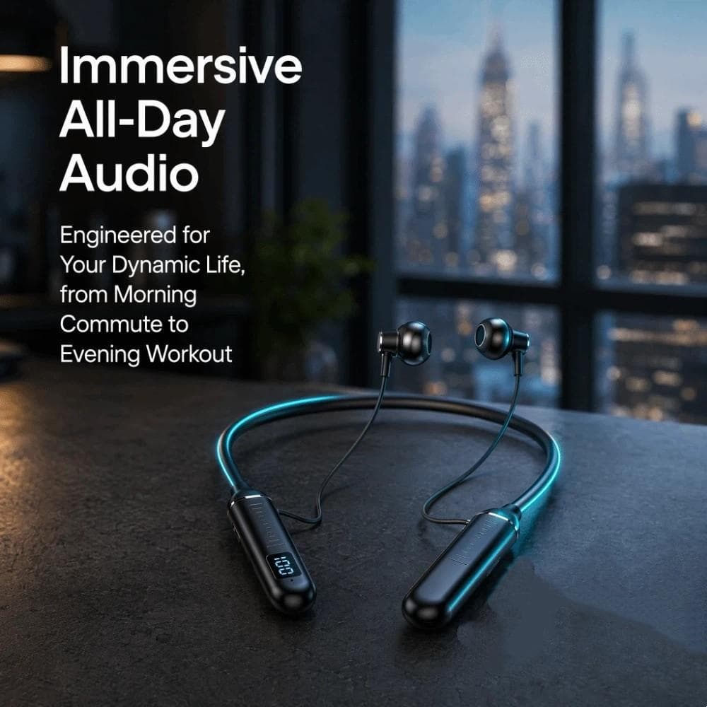 Fone De Ouvido Sem Fio , Fones Meio Intra-Auriculares Com Display Digital Bluetooth Esportivos De Longa Duração Da Bater
