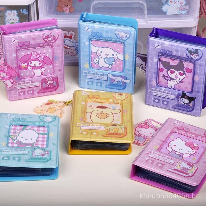 Álbum de Fotos Mini Sanrio com 40 Bolsos, 3 Polegadas, para Instax Polaroid, Porta-Cartões de PVC, mymelody, Kuromi, Cin