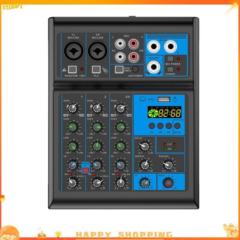 Console De Mixagem De Placa De Som De 4 Canais Mixer Áudio Profissional Para DJ De Transmissão Ao Vivo Equipamentos De