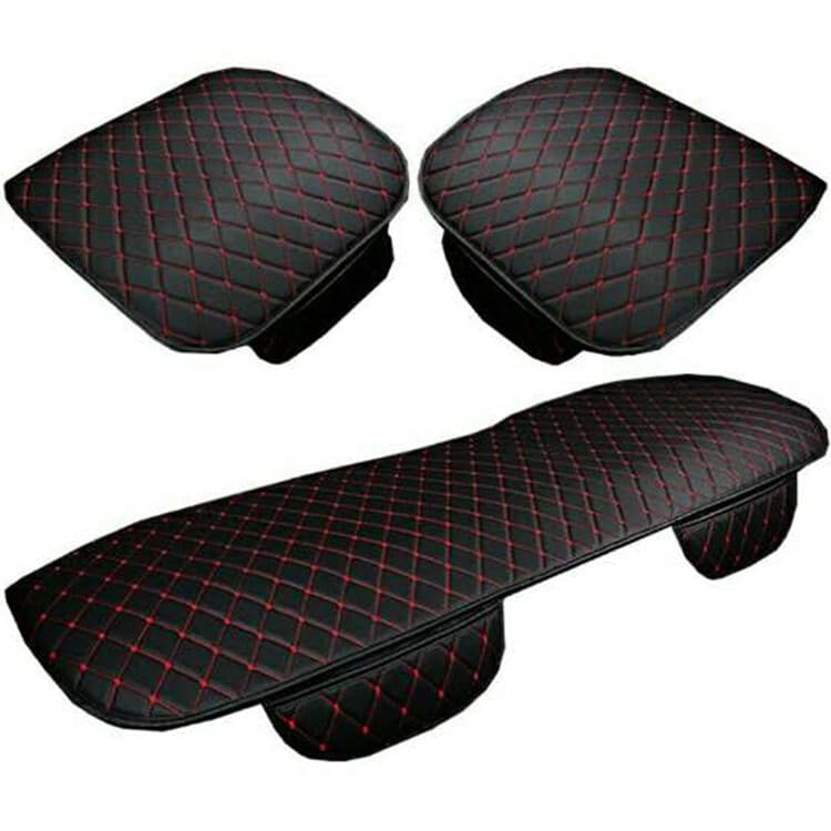 【Material Confortável e Resistente】Conjunto de três almofadas para assento de carro, em seda gelada, sem encosto, antide