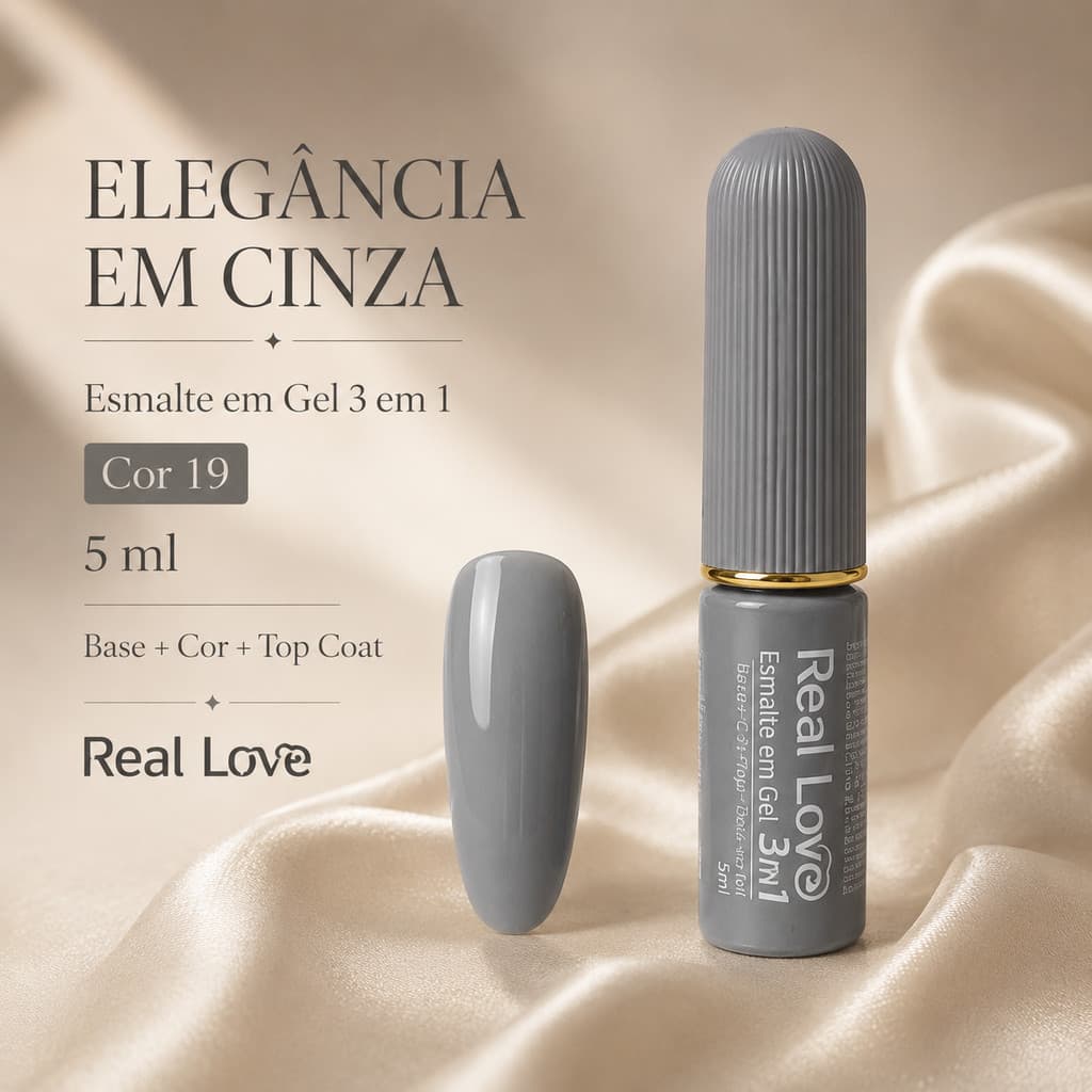 Esmalte em Gel 3 em 1 Real Love Cor 19 5ml