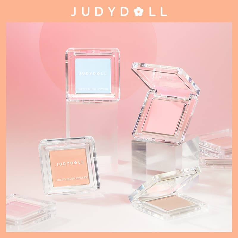 Judydoll Blush Laranja de Cor Única, Iluminador, Blush para Contorno, Blush Roxo, Azul, Pêssego, Matte, Natural, Leitoso