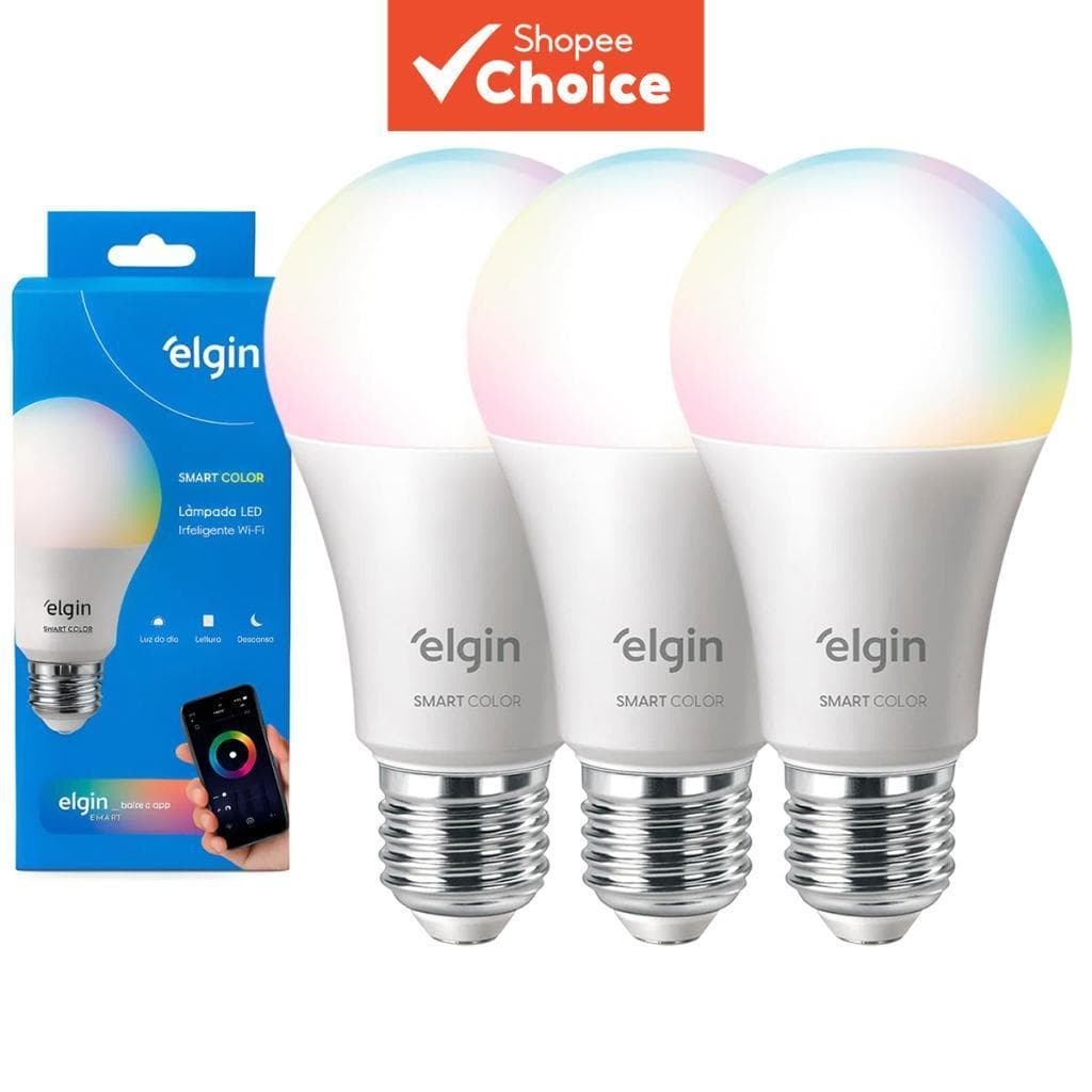 Lâmpada LED Inteligente WiFi RGB CCT Muda de Cor Regulável A60 Globo Lâmpada Controle por Aplicativo Móvel para Ambiente