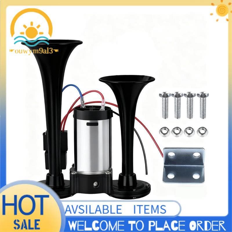 Alto-Falante Universal Para Barcos De Carro , 12V Buzina De Ar Elétrica Caminhão Trompete Duplo Com Compressor