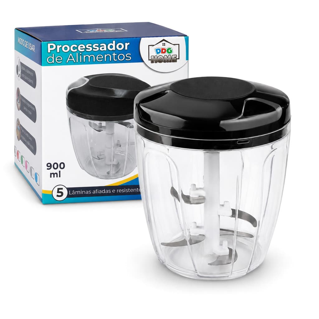 Processador de Alimentos Triturador de Alho 900ml Portátil E Compacto - Escolha a Cor