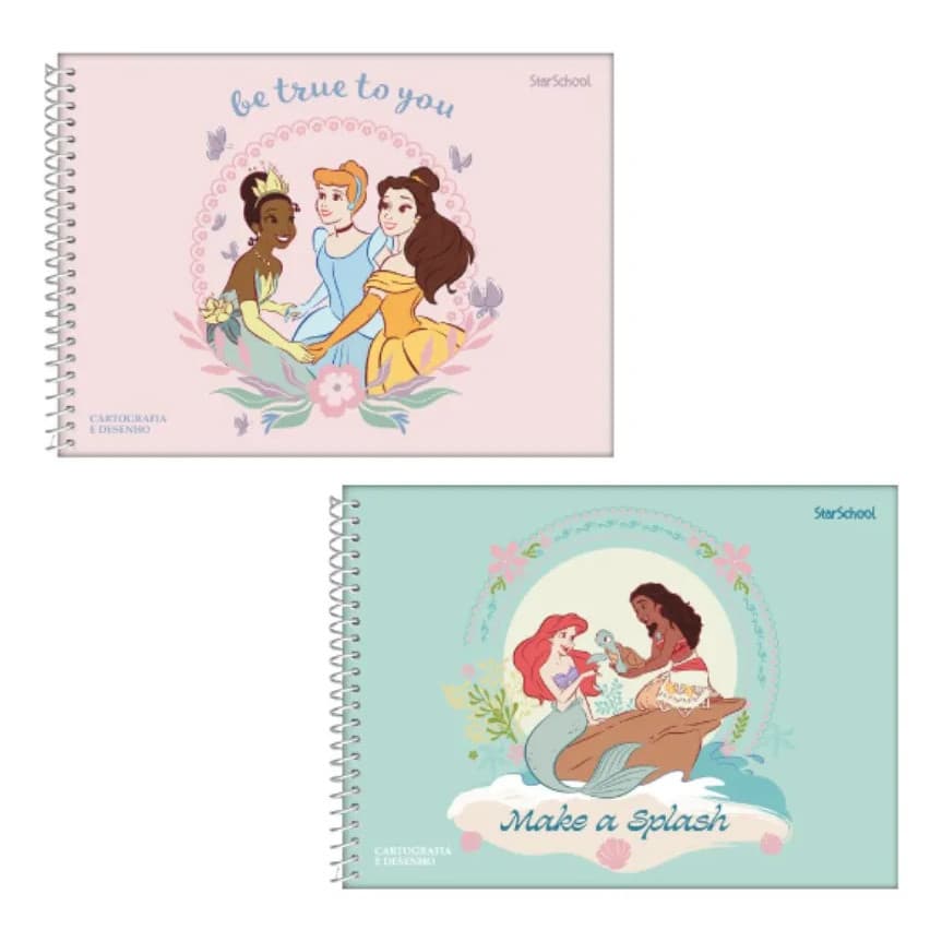 Caderno De Desenho Princesas 80F Starschool Jandaia Sortido