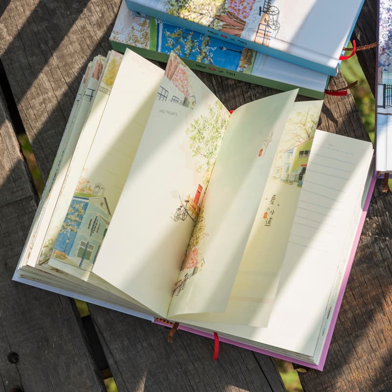 Estilo japonês coreano página de cor fresca meninas manual ilustração estética diário grosso caderno estudante papelaria