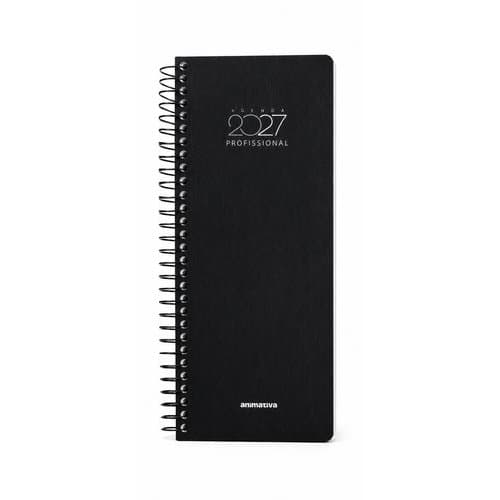 Agenda Anual 2027 Capa Dura Espiral Organizador Planejamento Preto Classico