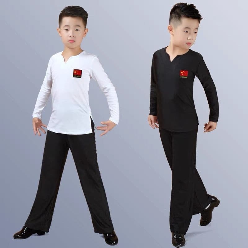 Roupas de dança latina infantil roupas de prática para meninos roupas de competição latina masculina roupas de desempenh