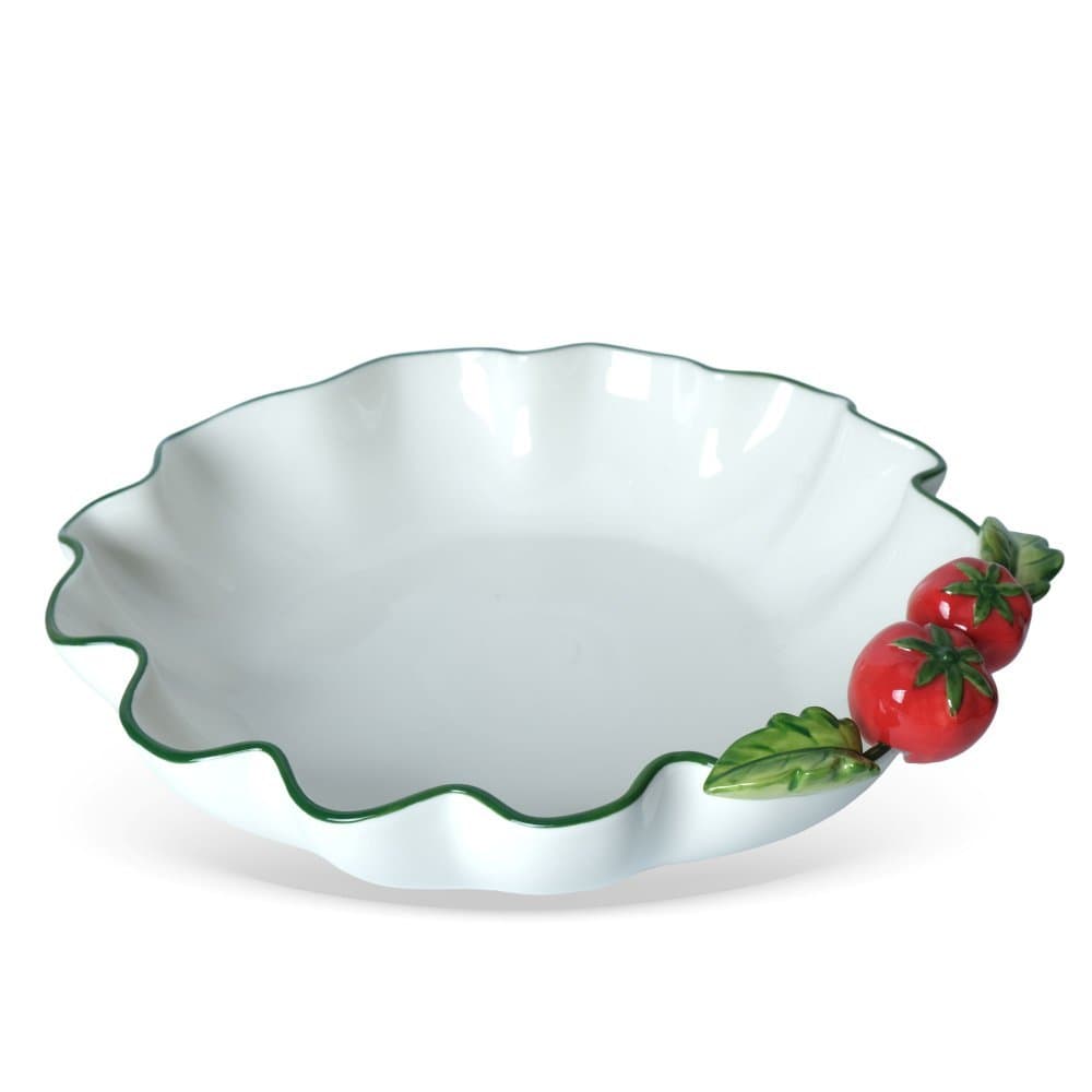 Bowl Decorativo em Porcelana com Detalhes Tomates Decorativos - 31CM - BTC HOME DECOR