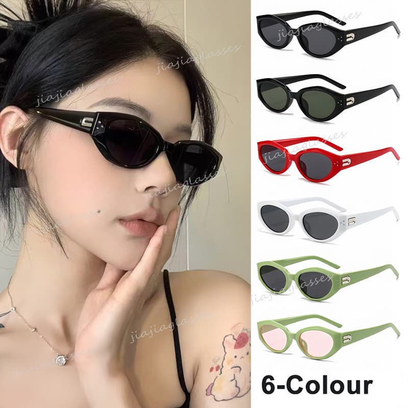 Coreano Retro Arroz Prego Olho De Gato Óculos De Sol Para Mulheres Moda Masculina Colorido Pequeno Quadro Ao Ar Livre Re
