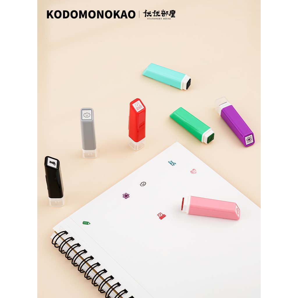 Japão Japão KODOMO NO KAO Selo Embebedo Manual Agenda Ícone Bonito Tipo de Tinta Recarregável