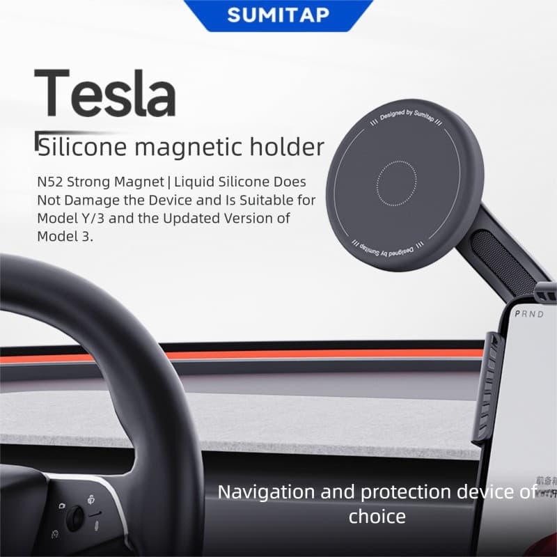 Suporte Magnético De silicone Magsafe , Adequado Para Tesla Model 3/Y/Renovação 3 Renewal , De Telefone Carro