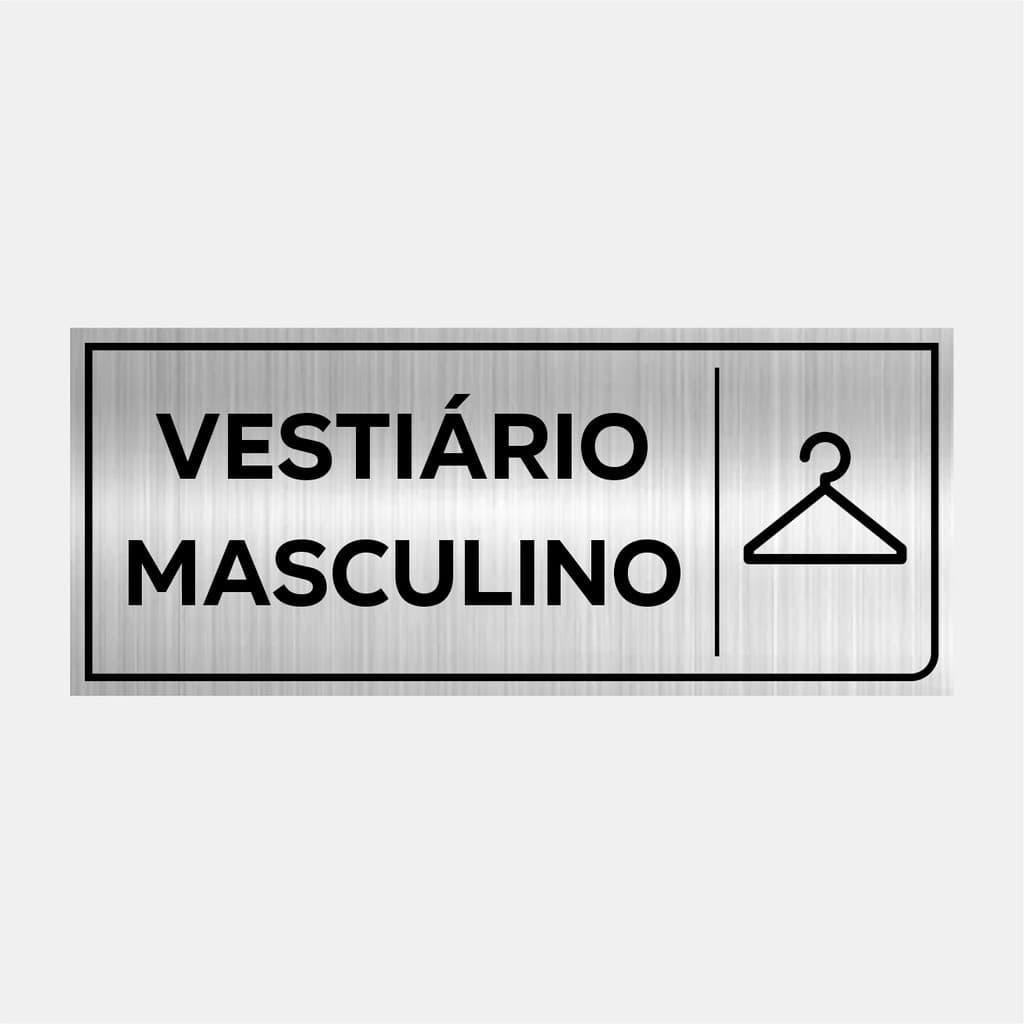 Placa Identificação Porta Vestiário Masculino 24x10cm