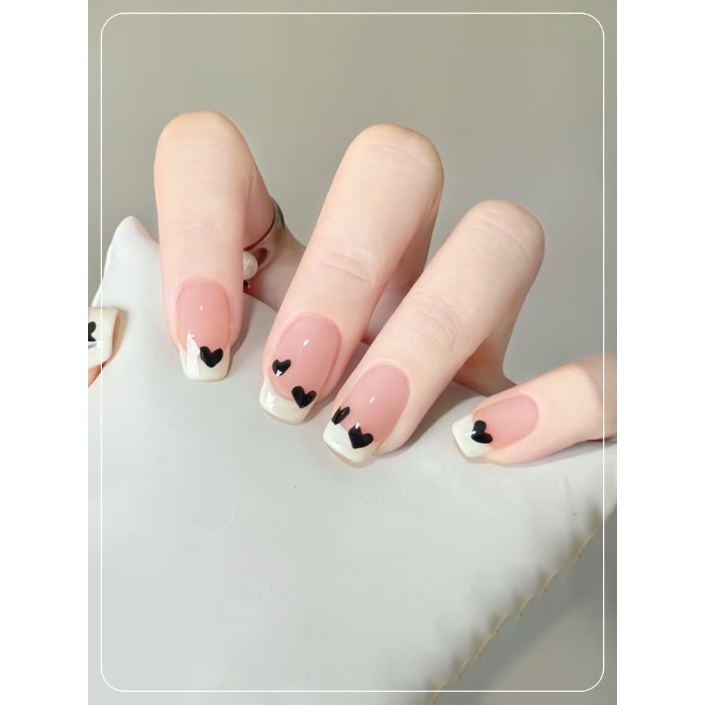 Linda capa adesivos de unhas adesivos de Manicure sem cozimento amor francês à prova d'água duradouro grande pequeno pês