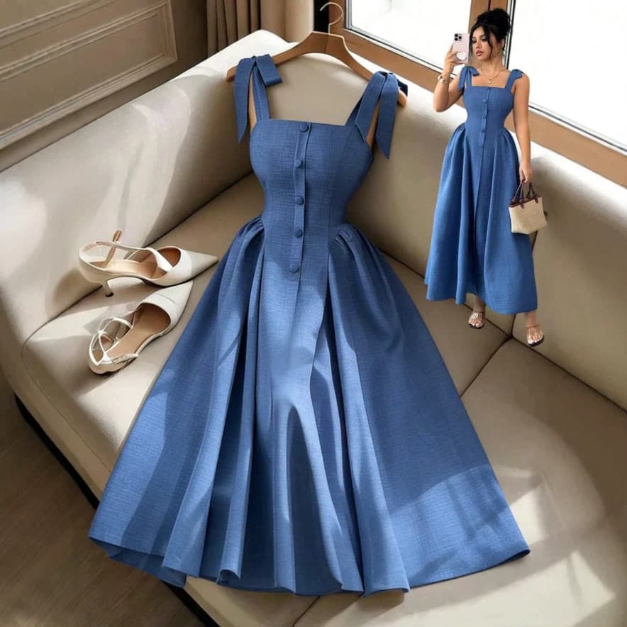 Estoque pronto envio rápido 2026 sem mangas cintura estreita A-Hem Halter vestido feminino verão novo estilo Floral mais