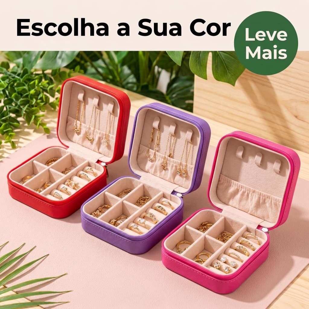 Estojo Mini Para Joias Viagem Uso Diário Anti-Risco