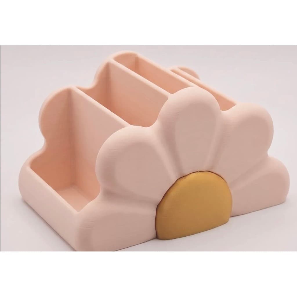 Porta Pincéis e Lápis em PLA Formato de Flor | Organizador Decorativo