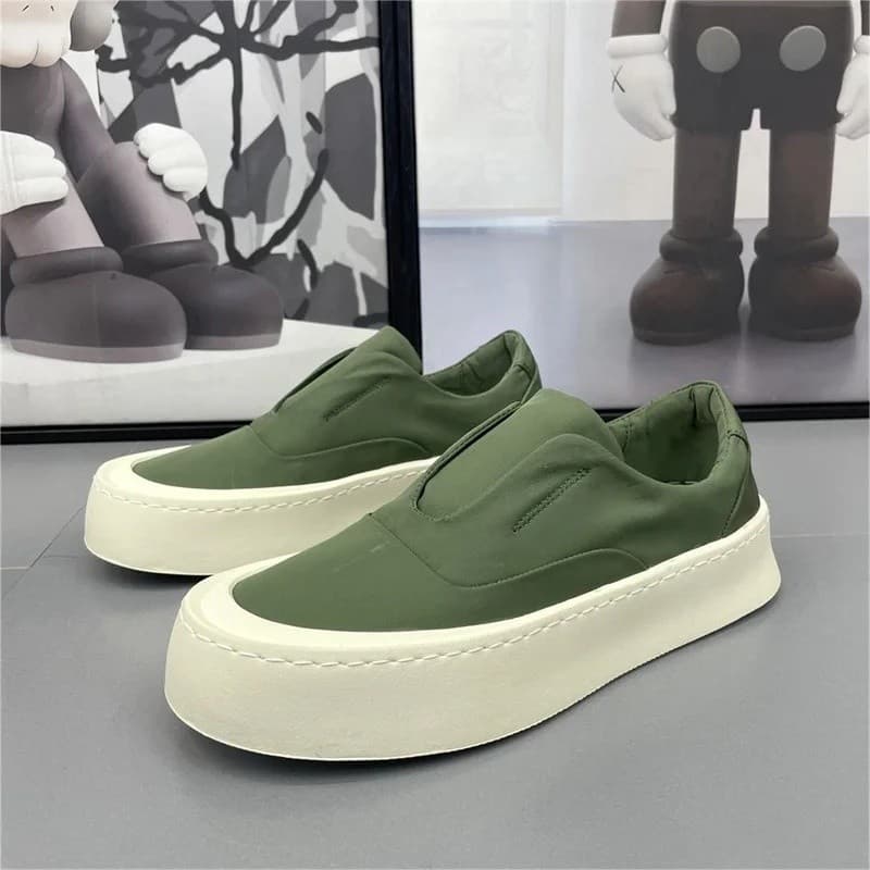 Novos tênis de cano baixo para homens, sapatos de lona sólida, tênis verdes, espadrilles de verão para homens, tênis cas
