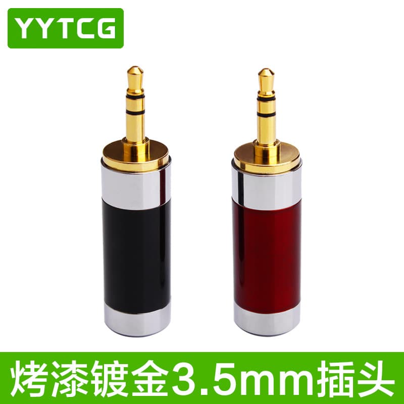 YYTCG 3.5 Conector de fone de ouvido Plugue de 3.5 mm 3 seções de canal duplo para reparo de alto-falante estéreo plugue