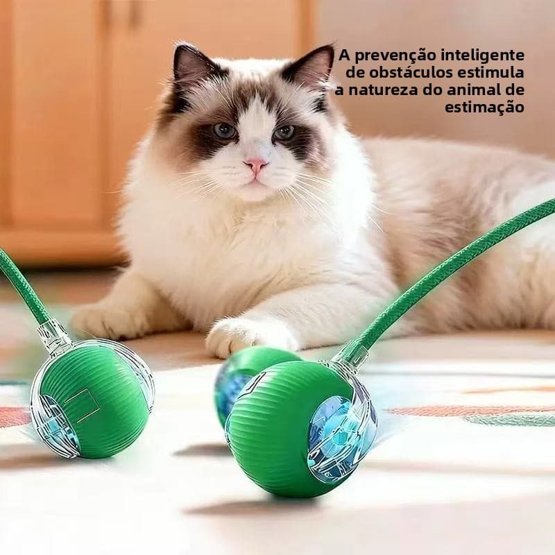 Bola rolante para gatos, brinquedo auto-feliz para aliviar o tédio, gato inteligente, bola automática para provocar gato