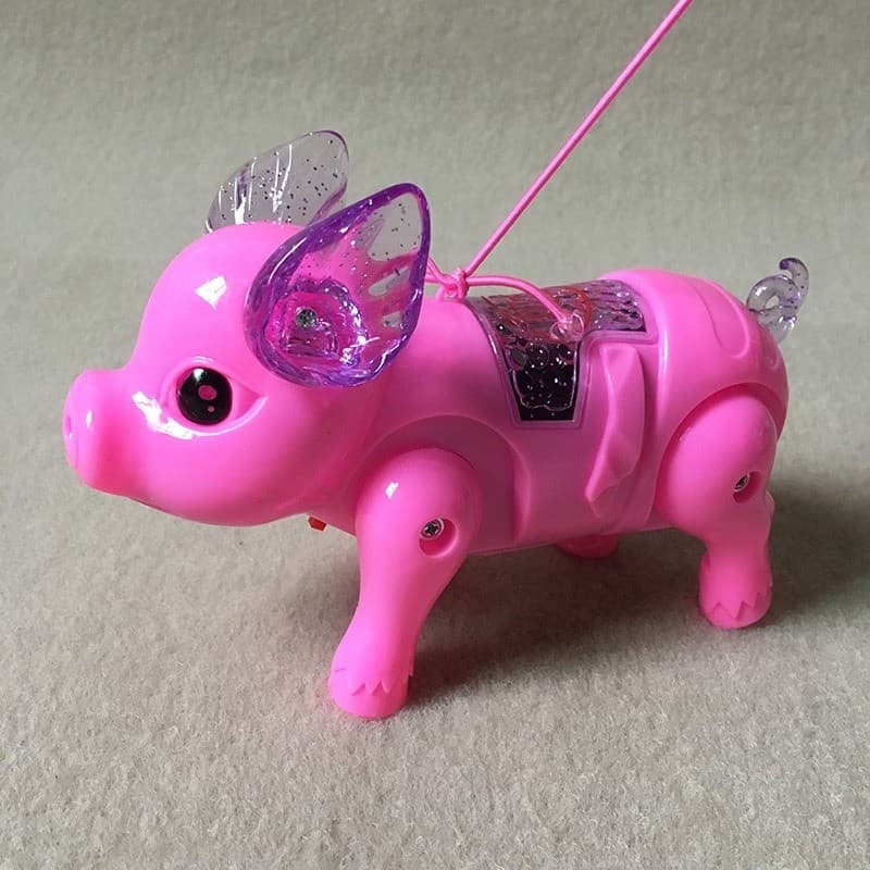 Crianças trela Piggy filhote de cachorro bezerro pode correr andando cantando influenciador luminoso Tik Tok mesmo estil
