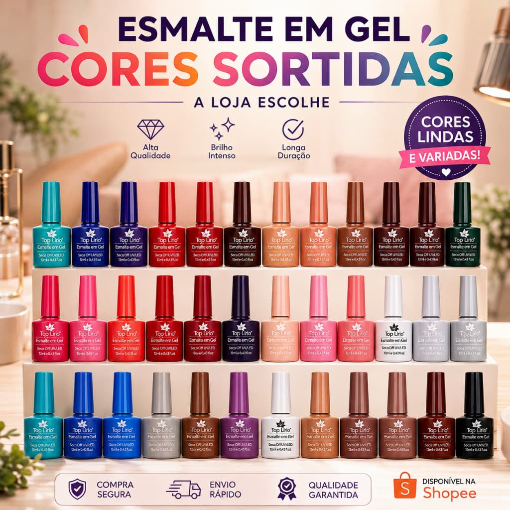 Esmalte em gel led uv lirio/ k&s/real love sortidos CORES SORTIDAS