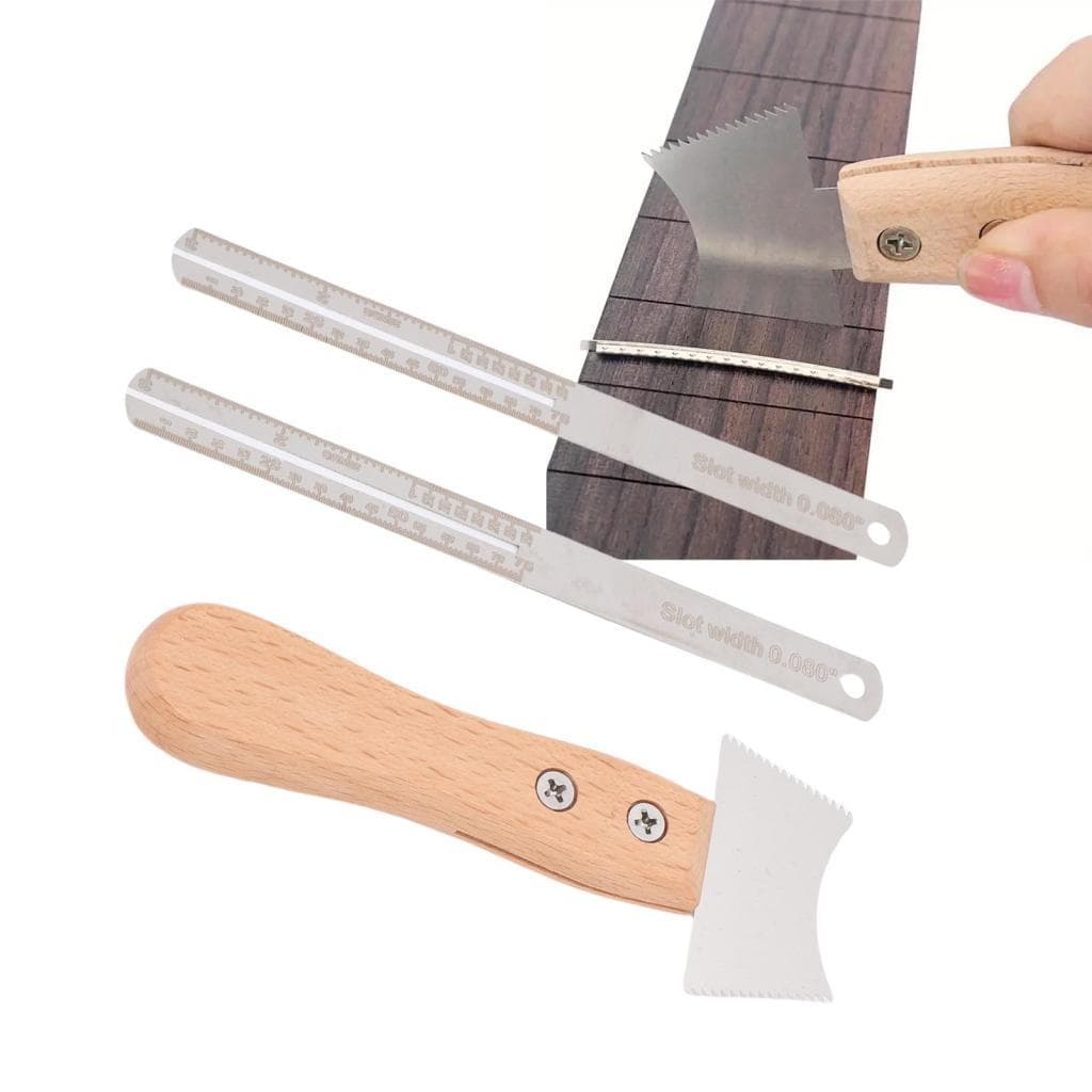 Funien Guitar Fret Slot Saw Cutter Limpeza Punho de madeira Ponte Raspador Luthier Ferramenta de reparo para guitarras