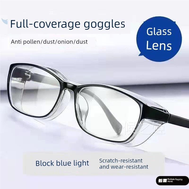 Óculos anti-poeira lentes de vidro óculos anti-poeira não-embaciamento temperado óculos de proteção do trabalho simples