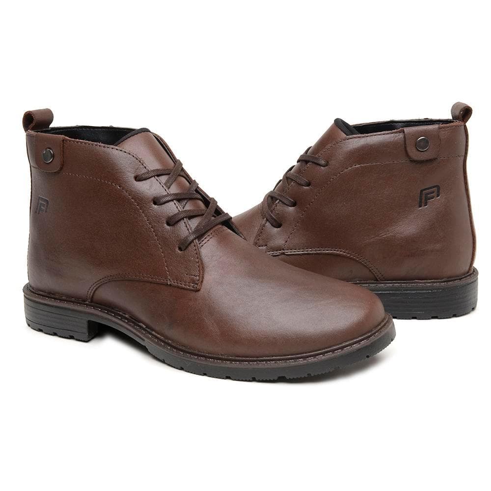 Botina Bota Masculina Couro Legítimo Costura Manual Confortável Macia Antiderrapante Casual Trabalho Preto Marrom