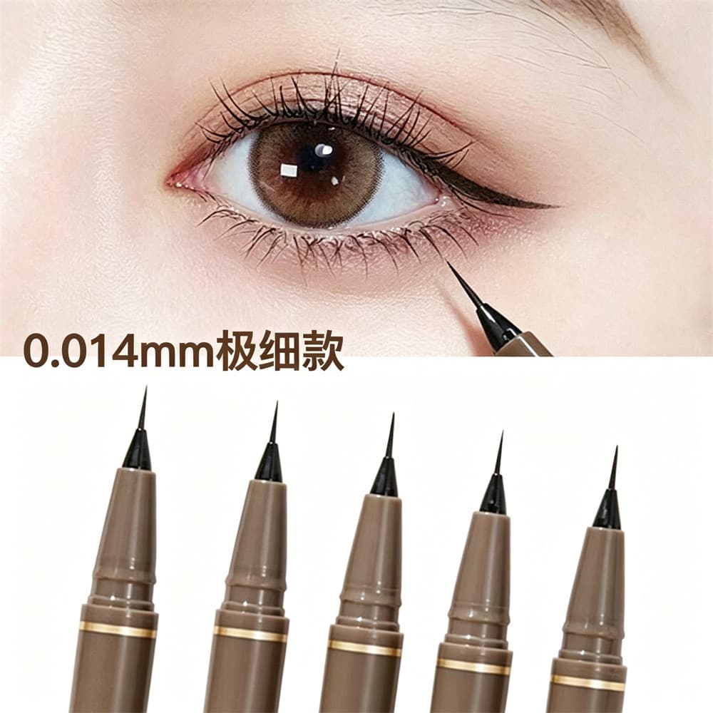 Delineador ultrafino com ponta de pincel macio, à prova d'água, sem manchas, desenho, caneta de rímel inferior, caneta d
