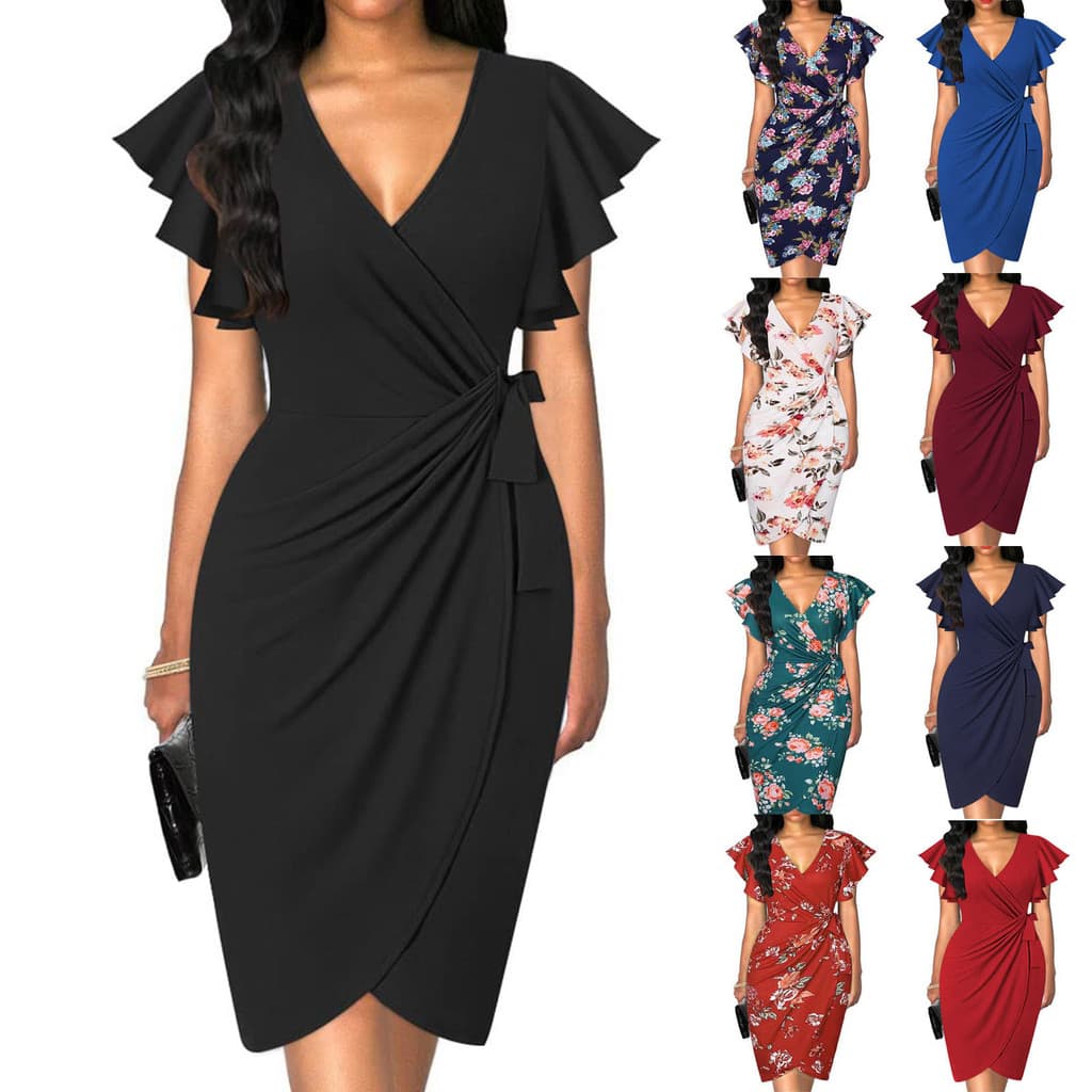 2026 comércio exterior transfronteiriço estilo doce temperamento torção Slim-fit cintura estreita plissado vestido de co