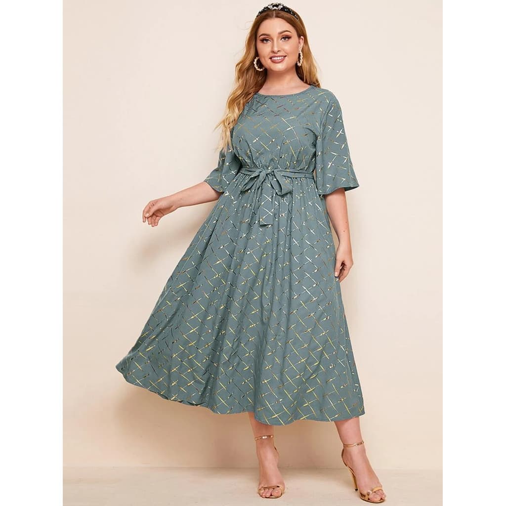 Vestido Feminino Tamanho Grande Manga Curta