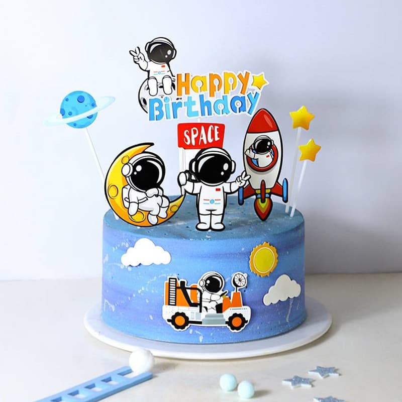 Dia das crianças novo estilo astronauta bolo decoração espaço menino aviação espaço foguete decoração de aniversário car