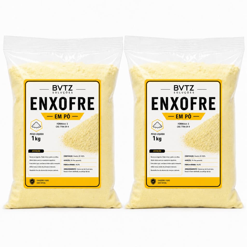 Enxofre Em Pó 2Kg Puro Amarelo Fertilizante Adubo Plantas Solo