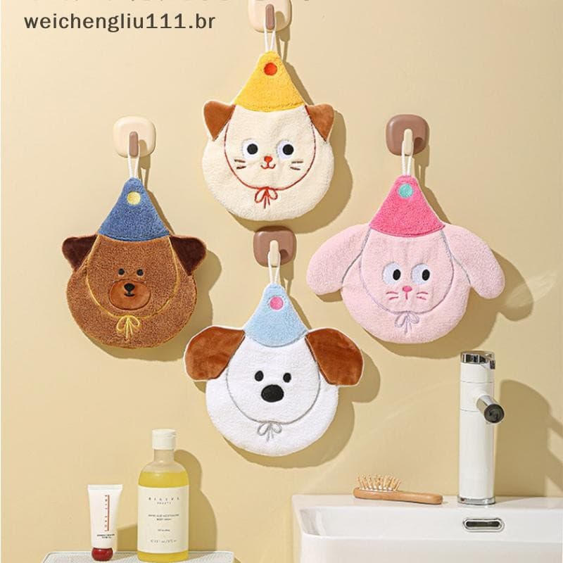 # weicheng Cute Little Bear Filhote De Cachorro Toalha De Água Cozinha Mão De Alto Valor Ins Bonito Desenho Animado Pend