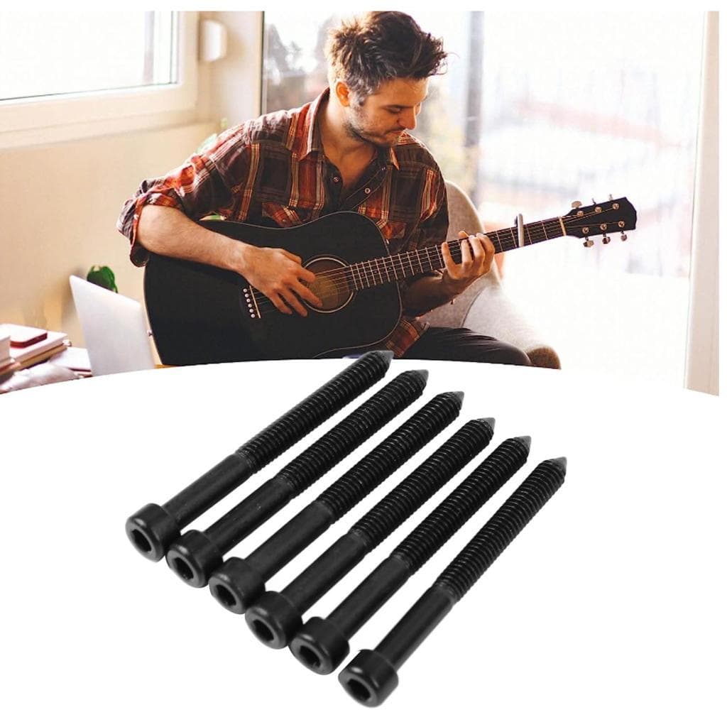 Protetor de pescoço de guitarra elétrica genérico 6 peças montagem de placa de resistência de parafuso sextavado para