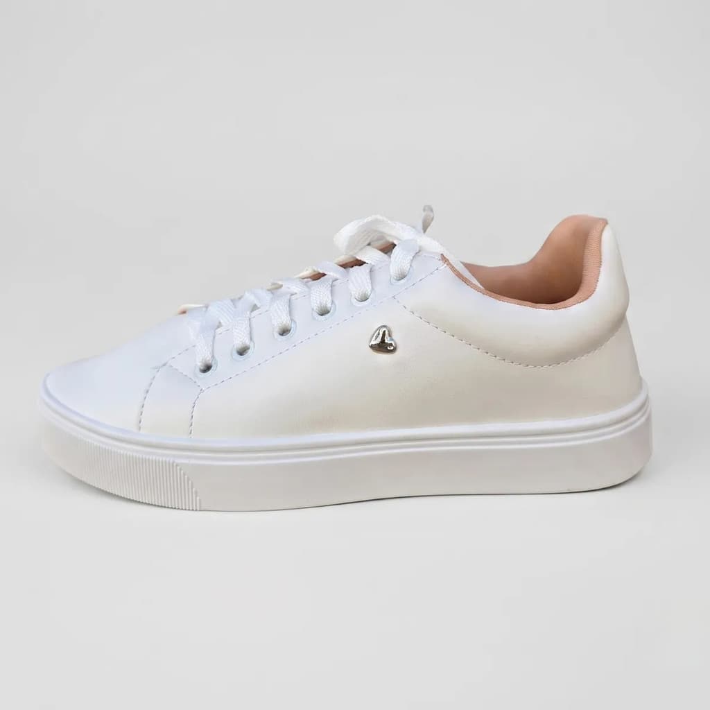 Tênis Sapatenis Feminino Branco Casual Confortável Moderno