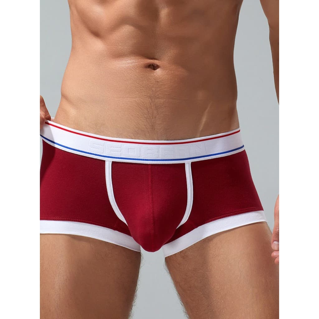 Boxer masculino boxer Hibin estilo moderno cor sólida algodão juventude cuecas boxer de comércio exterior