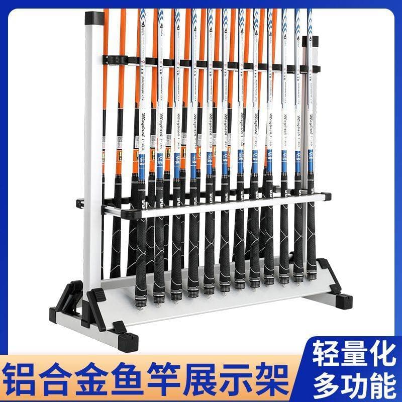 Vara de pesca Display rack liga de alumínio mar vara isca colocação vara de pesca rack de armazenamento piso engrenagem