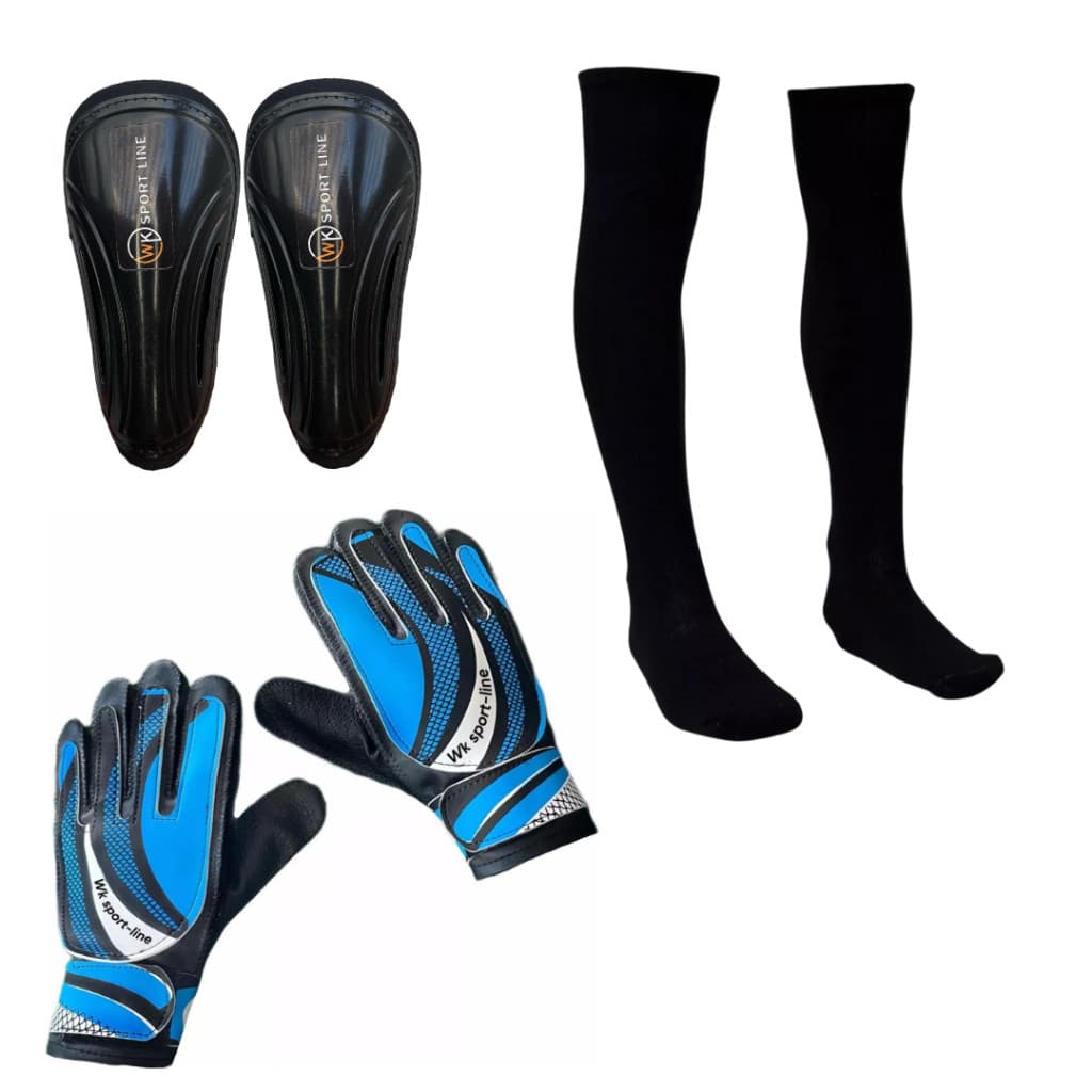 Kit Goleiro Infantil – Luva + Meião + Caneleira Futebol