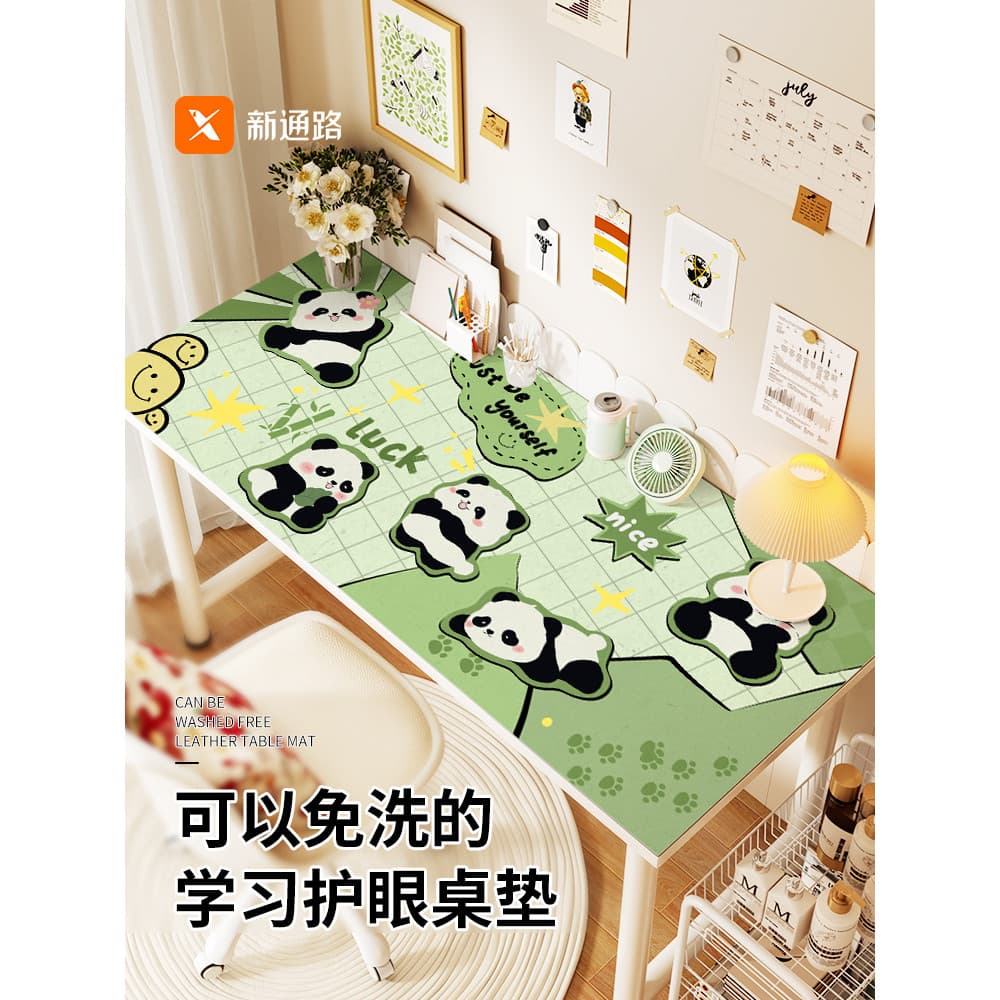 Jogar Panda Mouse pad Oversized à prova dwaterproof água couro almofada de mesa teclado do computador Anti-incrustante f