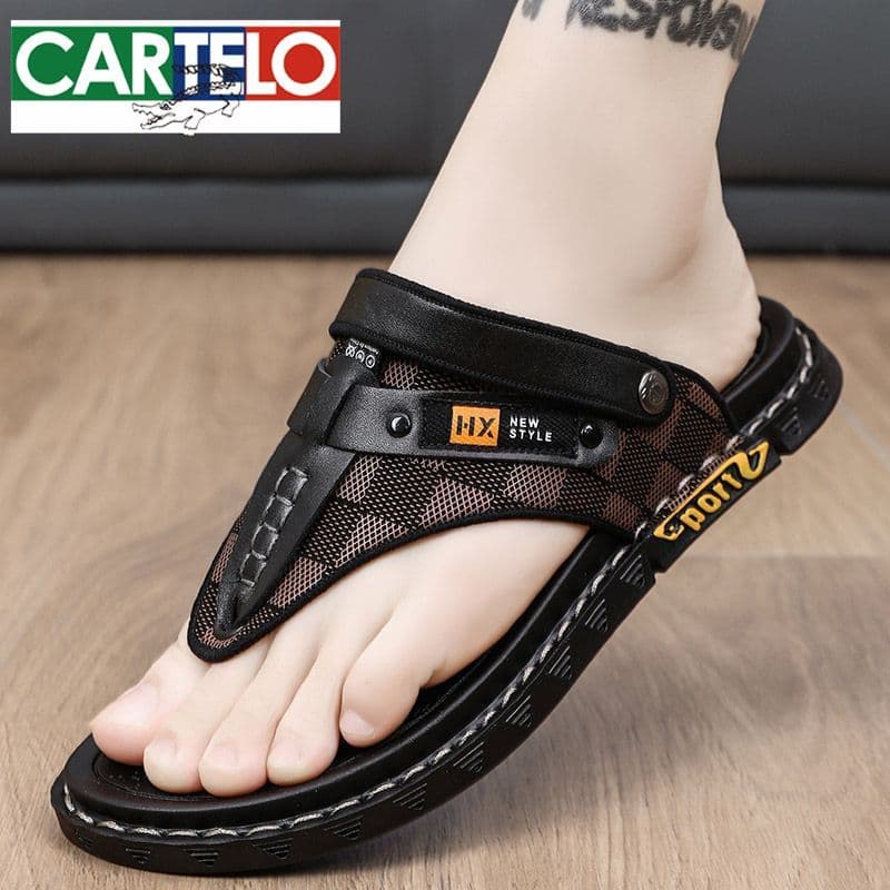 Sandálias de crocodilo masculinas verão novo estilo ao ar livre usar dupla utilização condução Flip-Flops sandálias casu