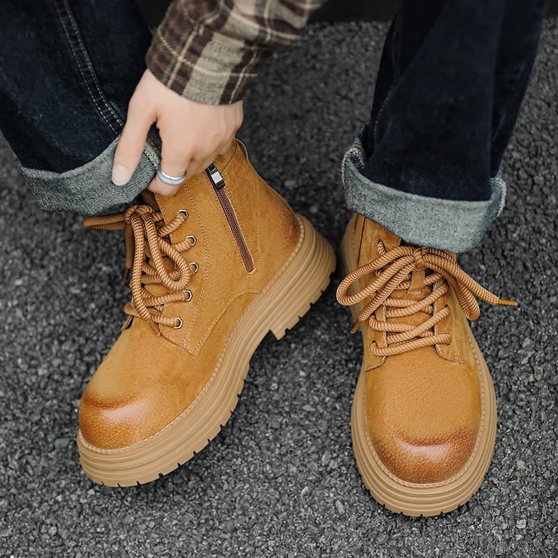 Martin botas masculinas outono 2026 novos produtos de alta qualidade Retro couro botas gerais de sola grossa botas curta
