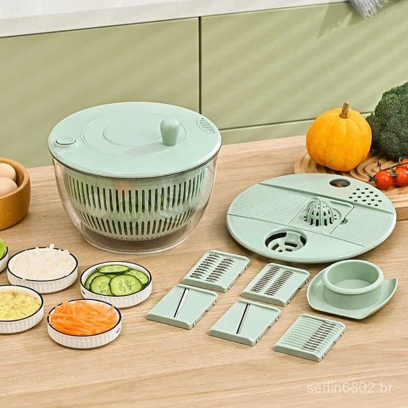 Desfiador de salada, máquina de pepino, desidratador doméstico, fatiador de vegetais, centrífuga de batatas, centrífuga