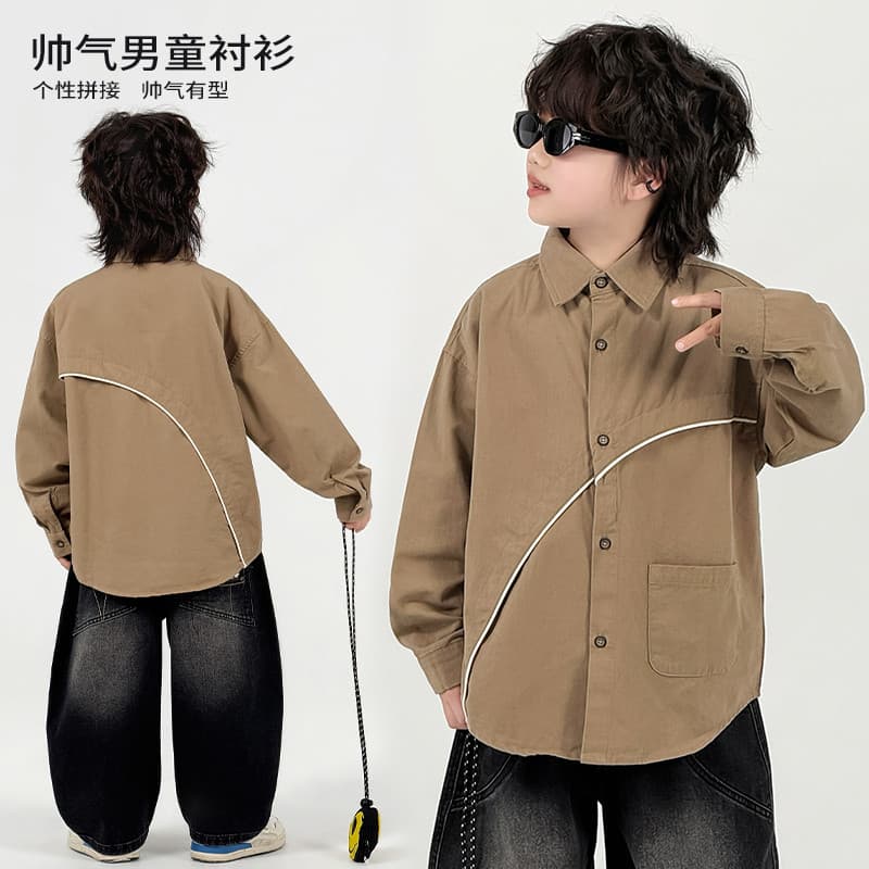 Camisa de retalhos de moda de algodão puro para trabalho médio * 39656
